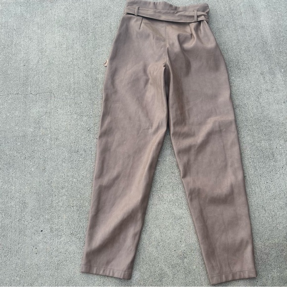 Bagatelle Taupe Faux Leather Pants PM5 - Picture 3 of 3